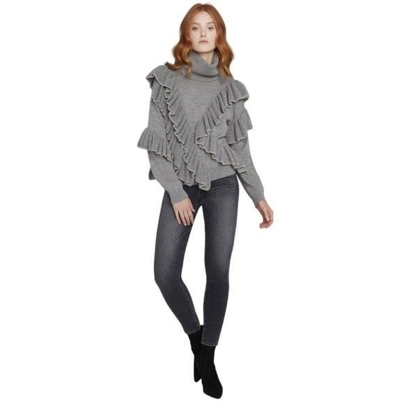 Alice + Olivia Libbie Ruffle Sweater NWT Small - Picture 9 of 9